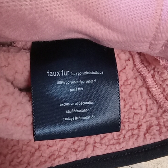 Ladies Tommy Hilfiger Pink Faux Fur Jacket Size Large NWT - Picture 5 of 5